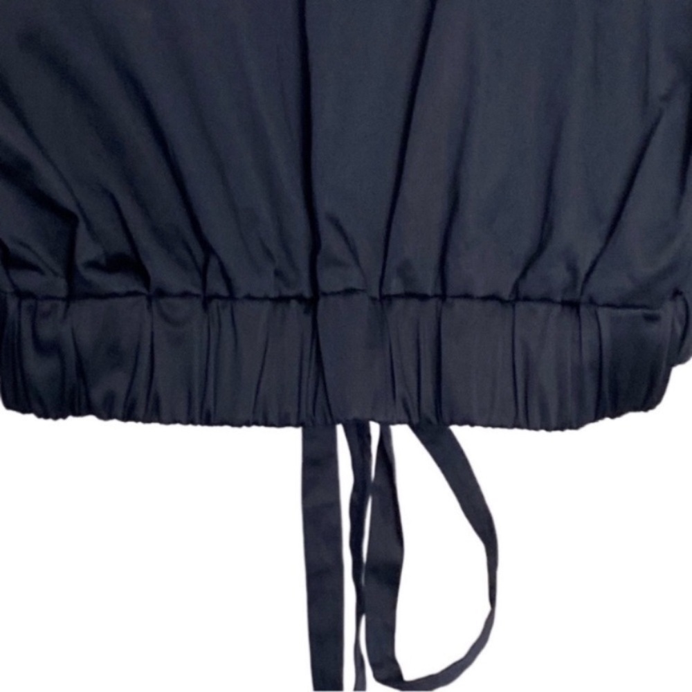 TIBI Mila Satin Bomber Jacket in Dark Navy - Picture 9 of 11